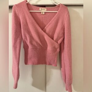 Pink Wrap Sweater size small